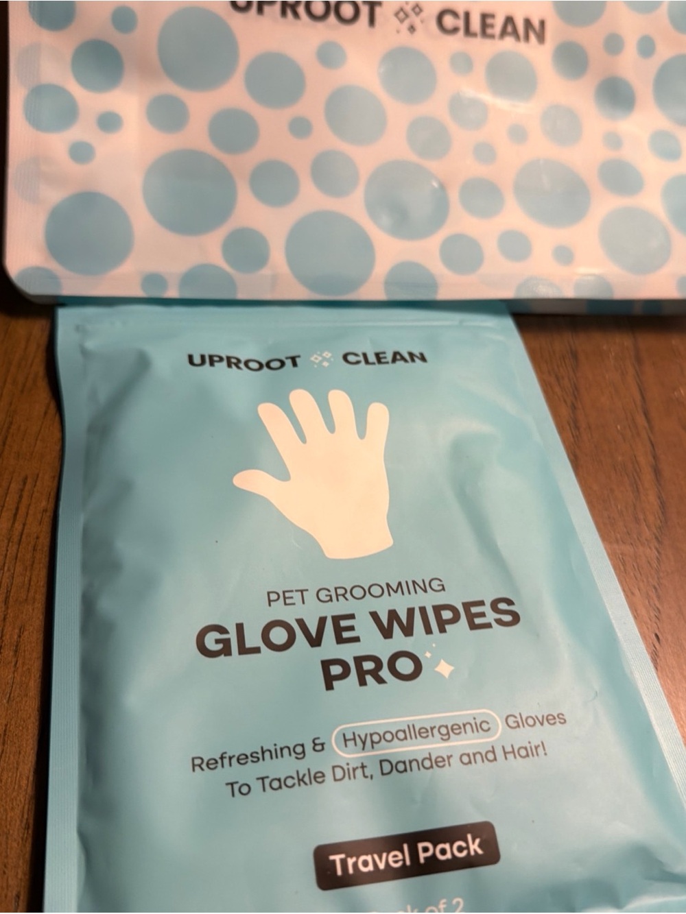 Uproot Quickclean Gloves Pro Extra Thick Pet Glove Wipes for Dogs Cats SAMPLE
